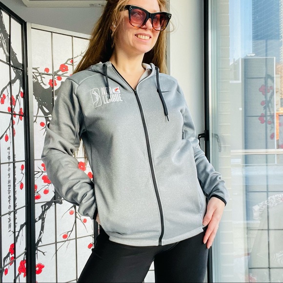 Nike NBA League Nike Hood Ribbed Textured Fleeced Jacket - Picture 4 of 17